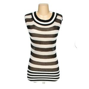 Wet Seal Black & White Sleeveless Sweater Top Size XS